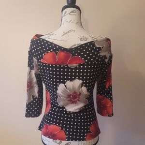 Women's black 3/4 length blouse size M